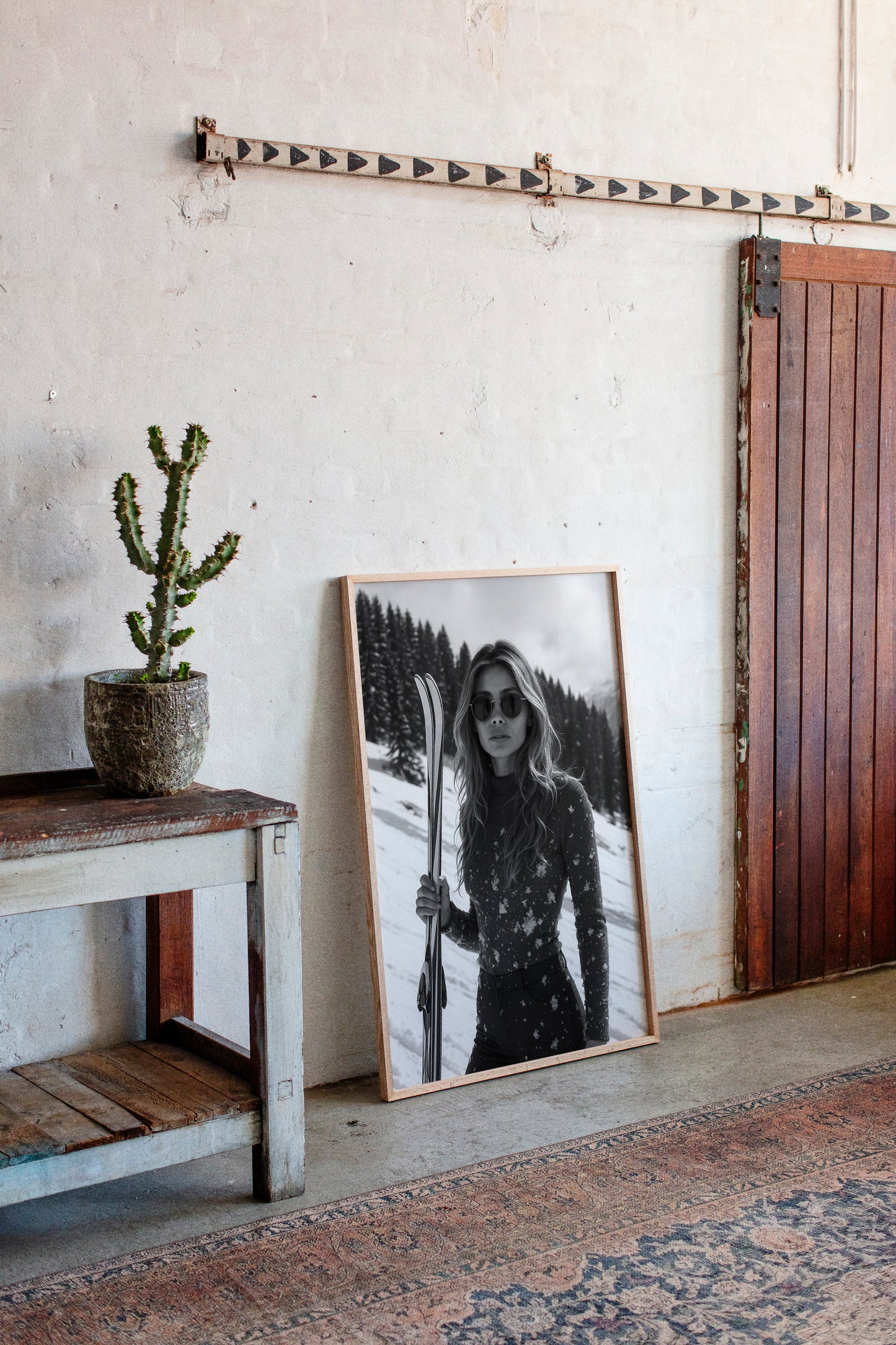Gallery image 5 for Chic Black & White Ski Adventure Art Print - Modern Wall Decor