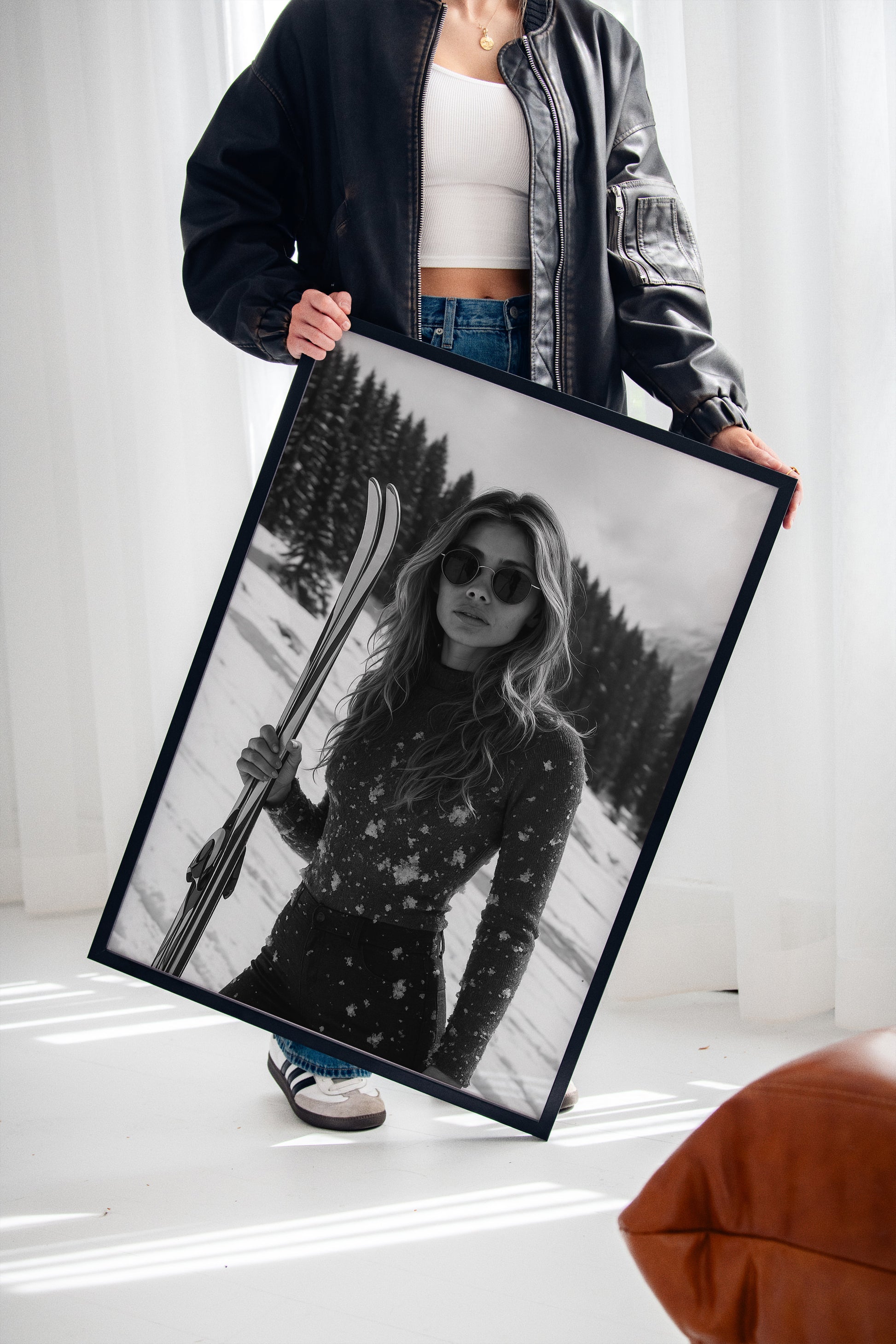 Gallery image 9 for Chic Winter Ski Wear - Snowflake Print Sweater for Women