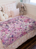 Floral Symphony in Pink and Magenta Velveteen Fleece Throw Blanket