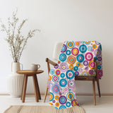 Energetic Circle Pattern Throw Blanket: Luxurious Comfort Plush Throw Blanket - Cozy Velveteen Fleece Accent