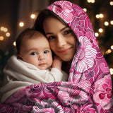 Whirls and Curls of Pink Velveteen Fleece Throw Blanket