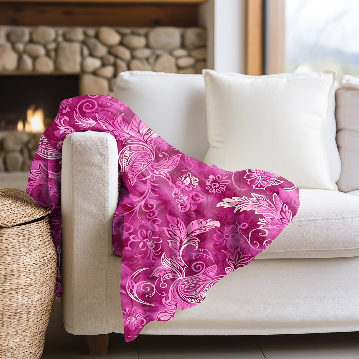 Magenta Majesty Velveteen Fleece Throw Blanket