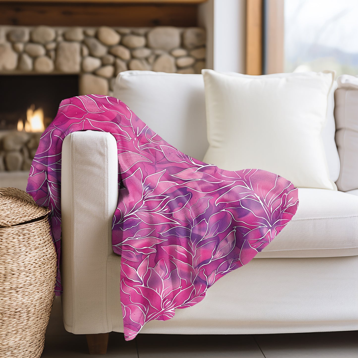 Magenta Medley Velveteen Fleece Throw Blanket