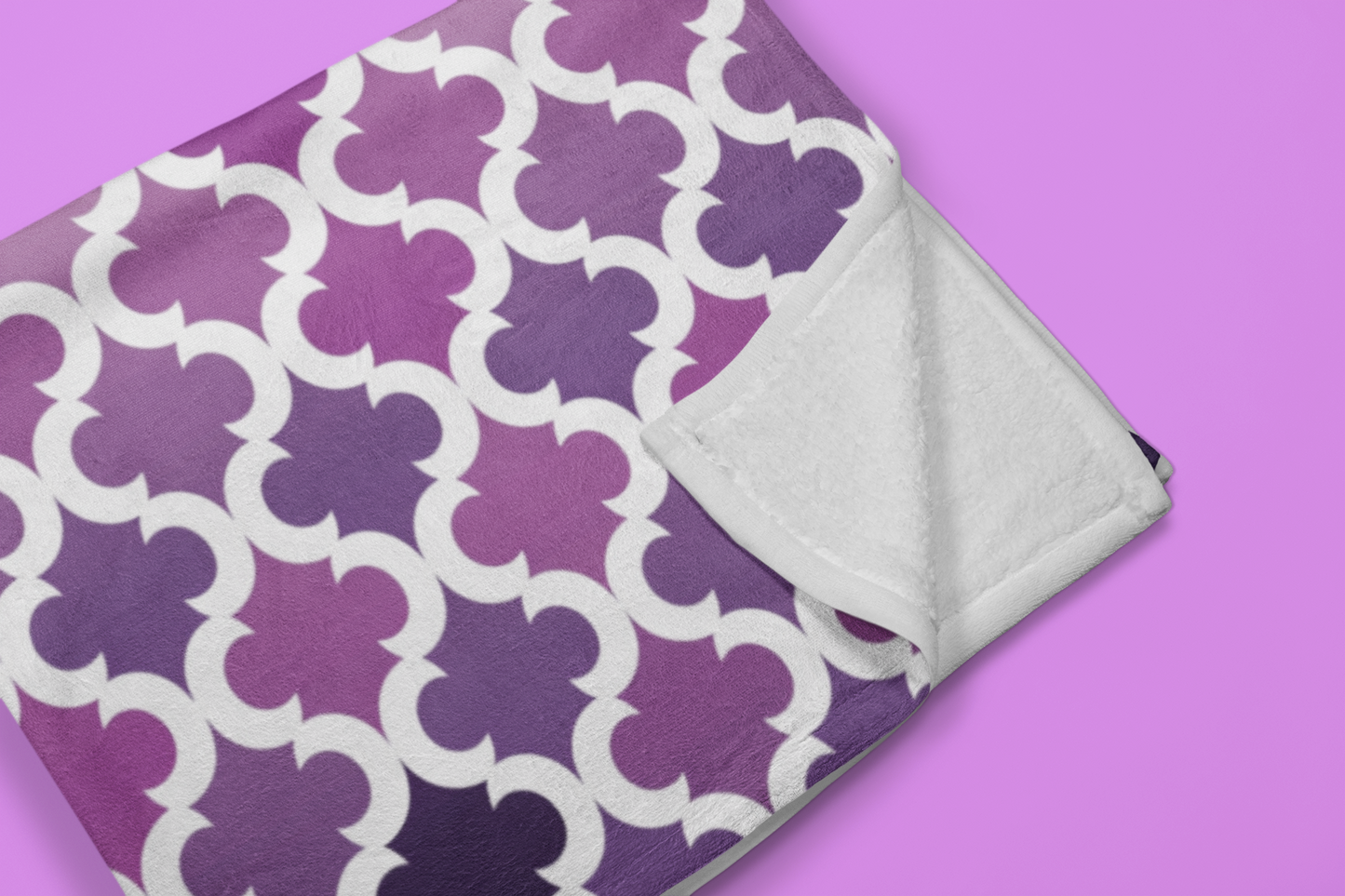 Purple Quatrefoil Throw Blanket