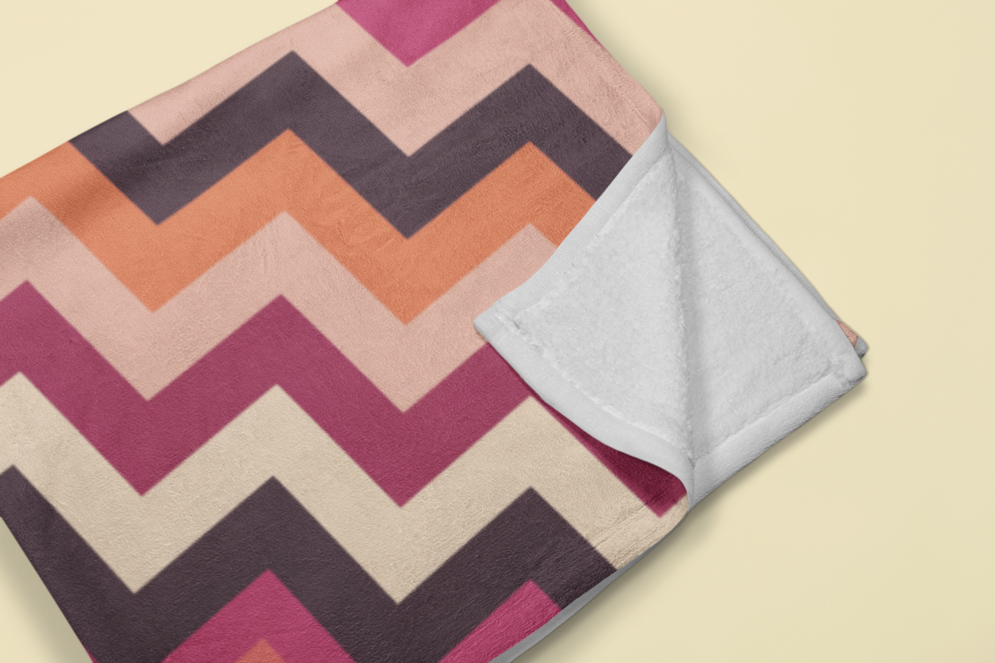 Pink/Tan/Purple Chevron Pattern Throw Blanket