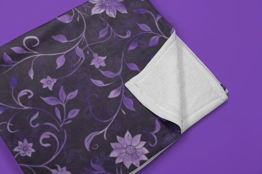 Dark Purple Spring Flowers Throw Blanket