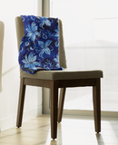 Blue Serenity Harmonious Floral - Velveteen Fleece Throw Blanket
