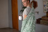 Verdant Herringbone Velveteen Fleece Throw Blanket