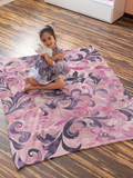 Pink and Magenta Floral Elegance - Velveteen Fleece Throw Blanket