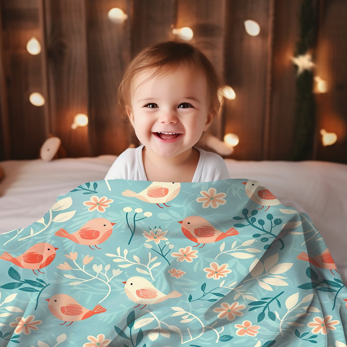 Birdy Floral Harmony Throw Blanket: Luxurious Comfort Plush Throw Blanket - Cozy Floral Velveteen Fleece Accent