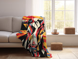 Abstract Expressionist Cow Velveteen Fleece Throw Blanket